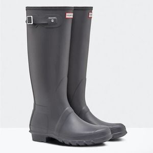 Hunter Original Tall Wellington Boots in Charcoal Grey NWOB Size 5 - 5.5 EU 36